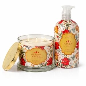 HomeWorx by Slatkin Orange Clove Candle & Hand Soap Holiday Set